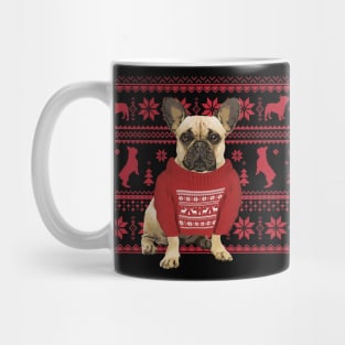 French Bulldog Frenchie and red Christmas sweater Mug